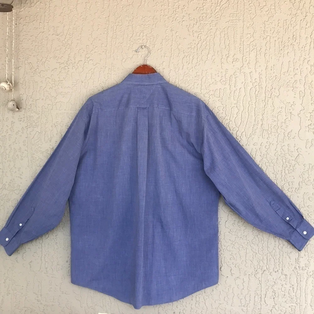 Tommy Hilfiger Blue Cotton Button Down Dress Shirt 16.5 35 - Picture 5 of 9